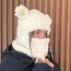Krem Kulaklı Balaclava