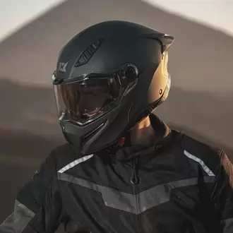 AXXIS Ghostfighter Solid A1 Mat Siyah Motosiklet Kaskı ( ÇENE AÇILIR )