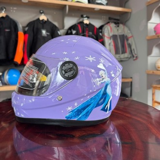 Elsa (Frozen) Temalı Çocuk Kapalı Motosiklet Kaskı