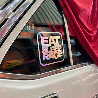 Eat sleep race sticker