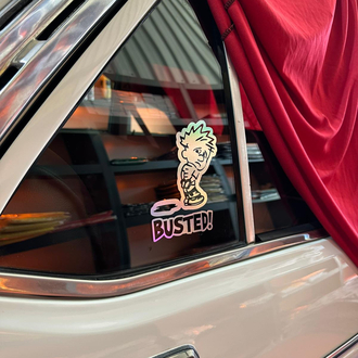 Busted sticker 