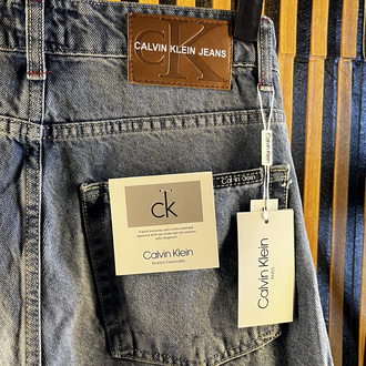 C*LVİN K*LEİN PREMİUM BAGGY KOT PANTOLON TAŞLAMALI MAVİ 