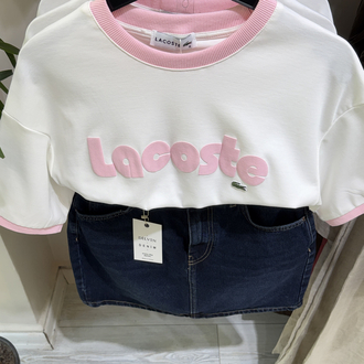 Logolu yazı baskı tişört pembe