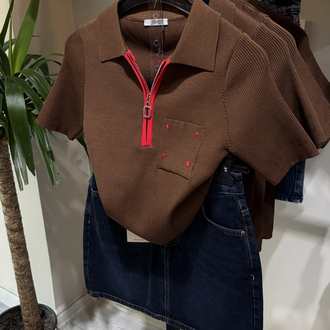 Joy Polo yaka triko kahve