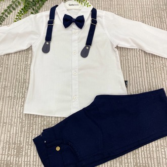 Papyon-Gömlek ve Askılı Pantalon Erkek Çocuk Takım