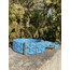 Blue Goyard Dog Collar-Leash Set. Desinger Dog Collar Set.