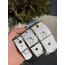 White Mcm  Dog Collar-Leash Set. Desinger Dog Collar Set.