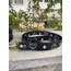 Black Mcm  Dog Collar-Leash Set. Desinger Dog Collar Set.