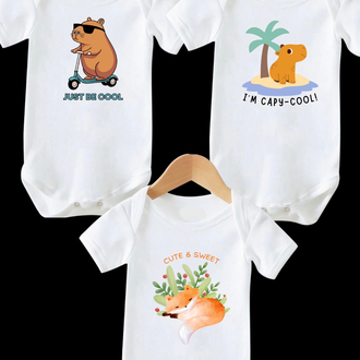 3 Lü Baskılı %100 Pamuk Bebek Zıbın