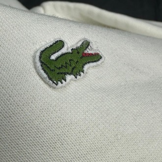 BEYAZ-LACOSTE SWEATSHİRT 3 İPLİK ŞARDONLU