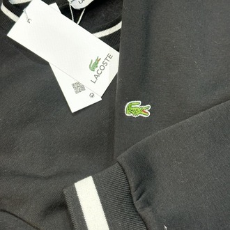 SİYAH LACOSTE SWEATSHİRT 3 İPLİK ŞARDONLU