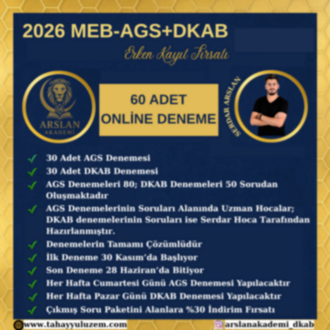 AGS KONU ANLATIMI+60 ONLİNE DENEME SERİSİ