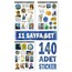 Ar Sticker - 140 Adet - V-Gogh Laptop Notebook Ajanda Defter Tablet Sticker Etiket Çıkartma Seti