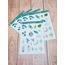 LF18 - Flower & Leaf Temalı Laptop, Notebook, Tablet, Telefon, Ajanda Sticker Seti