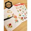 Şeffaf  - LF37 - Flower & Leaf Temalı Laptop, Notebook, Tablet, Telefon, Ajanda Sticker Seti