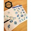 Şeffaf  - LF23 - Flower & Leaf Temalı Laptop, Notebook, Tablet, Telefon, Ajanda Sticker Seti