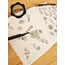 Şeffaf - LF11 - Flower & Leaf Temalı Laptop, Notebook, Tablet, Telefon, Ajanda Sticker Seti