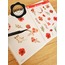 Şeffaf  - LF44 - Flower & Leaf Temalı Laptop, Notebook, Tablet, Telefon, Ajanda Sticker Seti