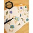 Şeffaf - LF13 - Flower & Leaf Temalı Laptop, Notebook, Tablet, Telefon, Ajanda Sticker Seti