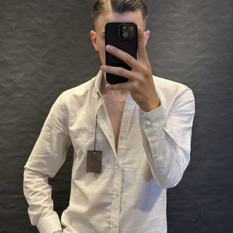 ETRO PREMIUM KETEN GÖMLEK (bej)