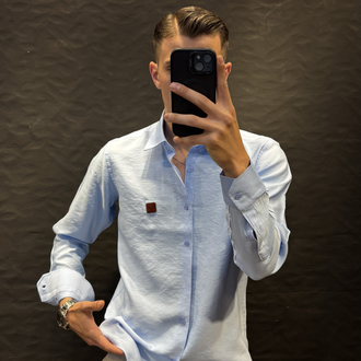 LORO&PİANA PREMIUM KETEN GÖMLEK (BEBE MAVİSİ)