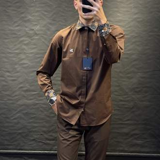 LOUIS&VUITTON PREMIUM GÖMLEK (kahve)