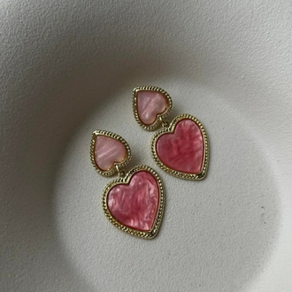Pembe Kalp Küpe 
