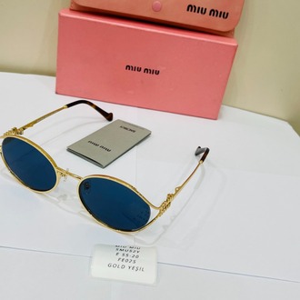 MIU GOLD ÇERÇEVE MAVİ CAM