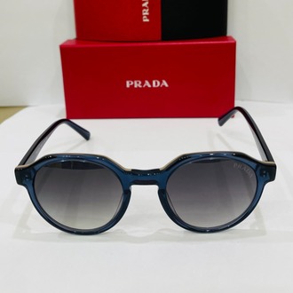 PRADA MAVİ ÇERÇEVE SİYAH ŞEFFAF CAM
