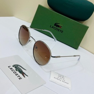 LACOSTE GÜMÜŞ ÇERÇEVE KAHVE ŞEFFAF CAM