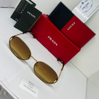 PRADA GOLD ÇERÇEVE KAHVE ŞEFFAF CAM