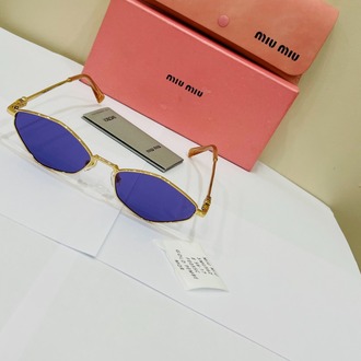 MIU GOLD ÇERÇEVE MAVİ CAM