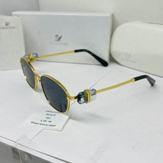 SWAROVSKI GOLD ÇERÇEVE YEŞİL ŞEFFAF CAM