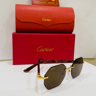CARTİER DESENLİ ÇERÇEVE KAHVE ŞEFFAF CAM