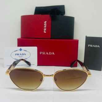 PRADA GOLD ÇERÇEVE KAHVE ŞEFFAF CAM