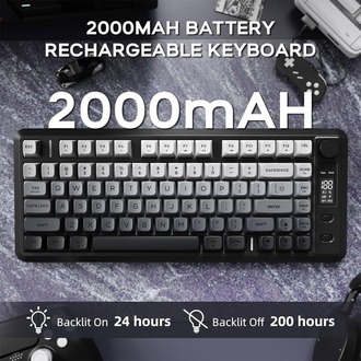 M75 Kablosuz Oyun Klavyesi | Çift Mod Bluetooth + 2.4GHz | OLED Ekran | RGB Aydınlatma