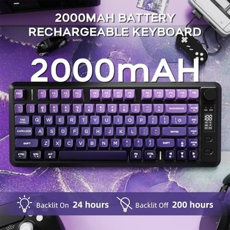 M75 Kablosuz Oyun Klavyesi | Çift Mod Bluetooth + 2.4GHz | OLED Ekran | RGB Aydınlatma