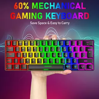 T60 Mekanik Klavye SİYAH Kablolu Gaming Oyuncu Klavyesi (Blue Switch)