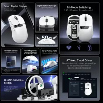 Freewolf A7 Kablosuz Dijtal Ekranlı Oyuncu Mouse