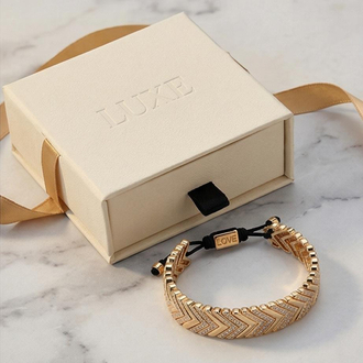 Rose Gold Çelik Asansörlü Chevron Bileklik - Gündüzden Geceye Zarafet