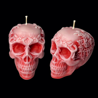Floral Skull 1 - El Yapımı Mum