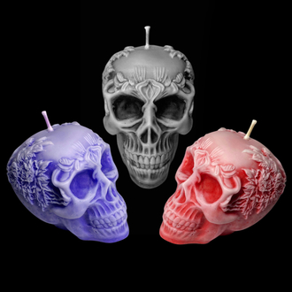 Floral Skull 1 - El Yapımı Mum