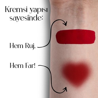 RubyDuo Kırmızı Likit Mat Ruj & Far 6ml