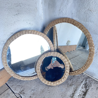 Rattan Örme 3’ lü Ayna Seti