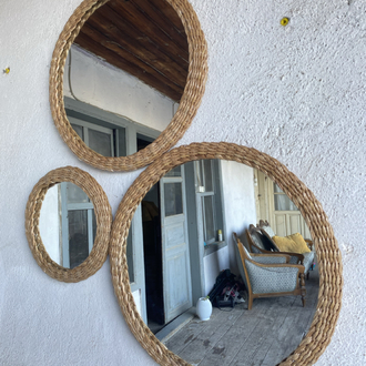 Rattan Örme 3’ lü Ayna Seti