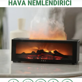 WUNİT Şömine Alev Hava Nemlendirici Hava Temizleyici Aromaterapi Dizüför Hava Nemlendiricisi
