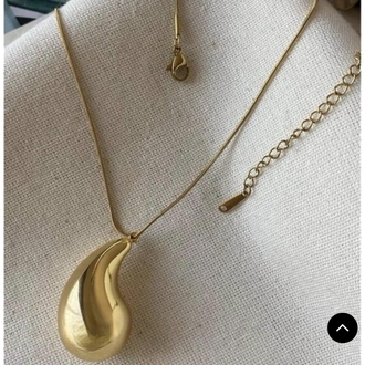 Çelik Gold Buble Damla Kolye 