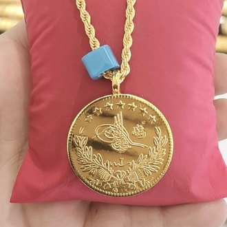 22 Ayar Tuğra Kolye ( 60cm zincir)