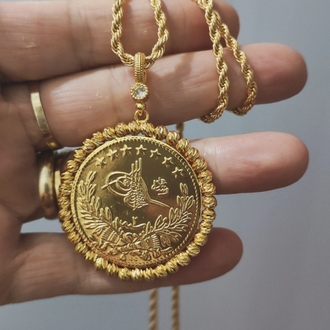 Tuğra/Reşat Altın Görünümlü Kolye