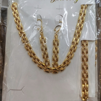 Altın kaplama 22 ayar zincir set 